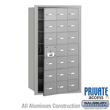 4B+ Horizontal Mailbox (Includes Master Commercial Lock) - 21 A Doors (20 usable) - Aluminum - Front Loading - Private Access